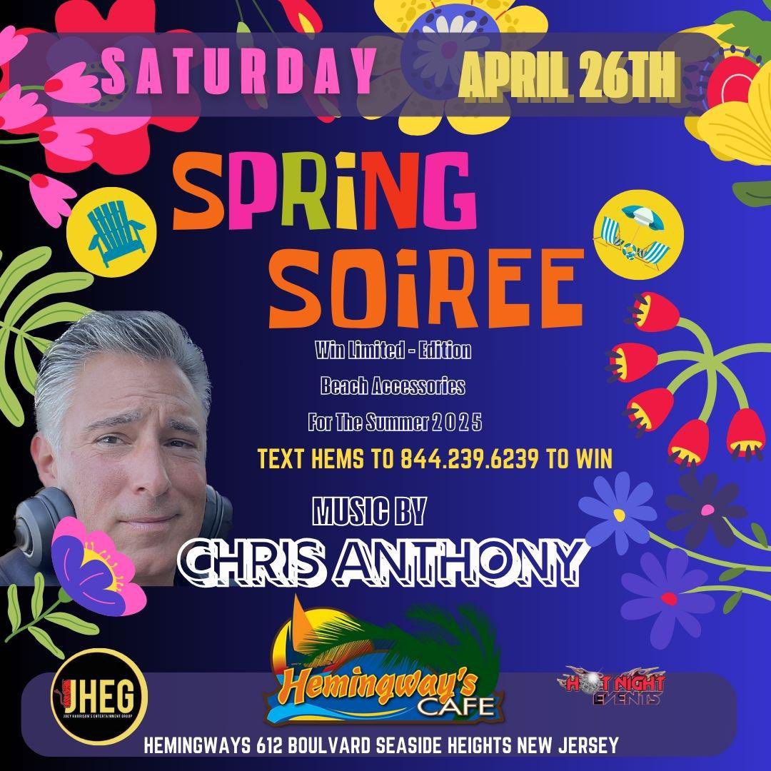 jhSurfClub's tweet image. Spring Soiree @ Hemingway’s in Seaside Heights Sat April 26 w/ Music by DJ Chris Anthony. Win Summer 25 Limited Edition Beach Accessories. Hosted by Joey @jhsurfontour &amp;amp; Mary @DiscoEventsNJ Doors 8pm 
$10 Admission #grownandsexy #springsoiree #jerseyshore #summer2025 #danceparty
