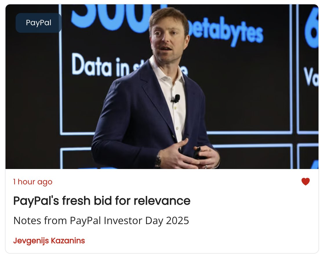 PayPal's fresh bid for relevance
Notes from PayPal Investor Day 2025 $PYPL

On his very first earnings call as the CEO of PayPal, Alex Chriss raised a concern: “We are doing a lot of things, but are we focused enough with our resource allocation?” PayPal just held its investor