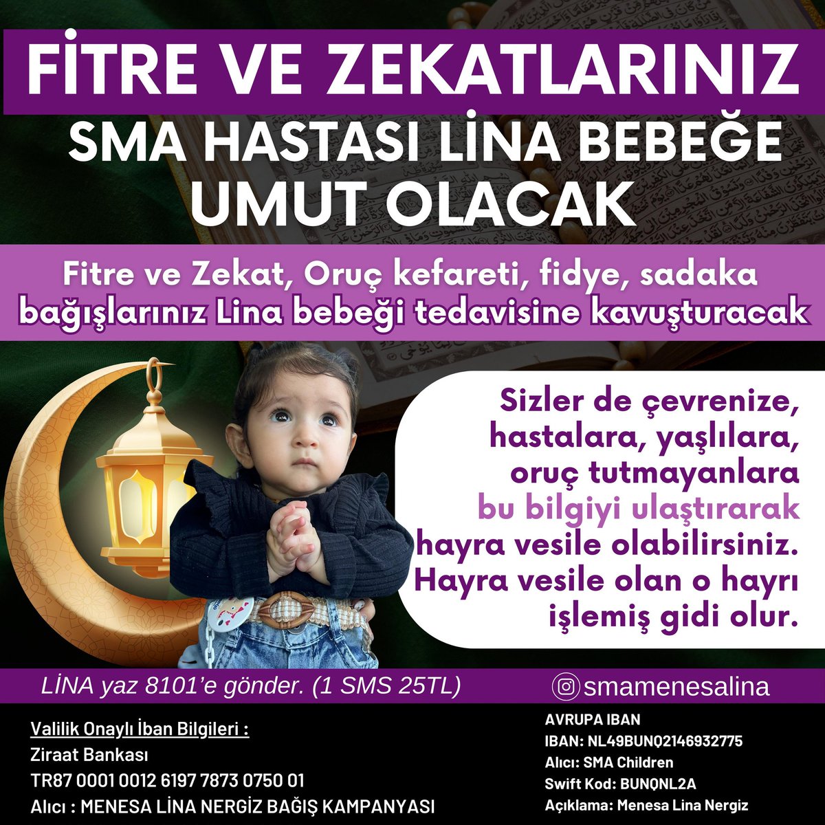 smamenesalina's tweet photo. #smamenesalina

Umudumuz hep yüksek.

Bağışlarınızla bir kalbe dokunabilir, bir hayatı değiştirebilirsin.

Küçük bir adım, büyük bir iyilik...
Bu Ramazan sizlerde desteklerinizle sma hastası Menesalina'ya  umut olmak ister misiniz?

1 paylaşım 1 dekont 🙏

DM den dekontlarınızı bekliyoruz.🙏

Ramazân #VestelBoykot #pazar Cem Köksal #UzmanÇavuş Atatürk barış akarsu 
#ÖğretmeninHakkı68BinAtama