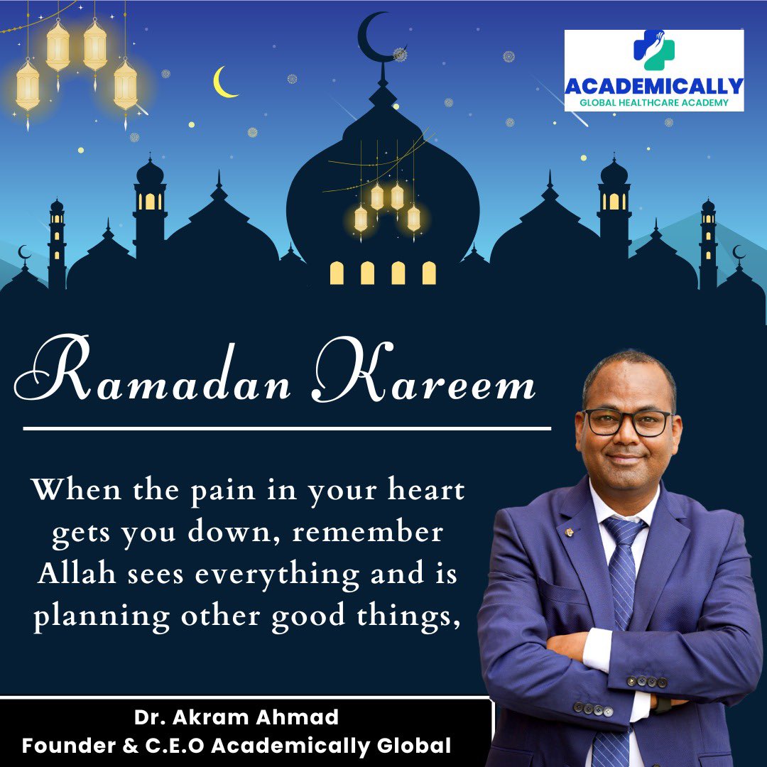 🌙 Ramadan Kareem from Academically Global! 🌙

As the holy month of Ramadan begins, we extend our heartfelt wishes to our students, doctors, and medical professionals worldwide. May this sacred time bring you wisdom, strength, and success in all your endeavors.