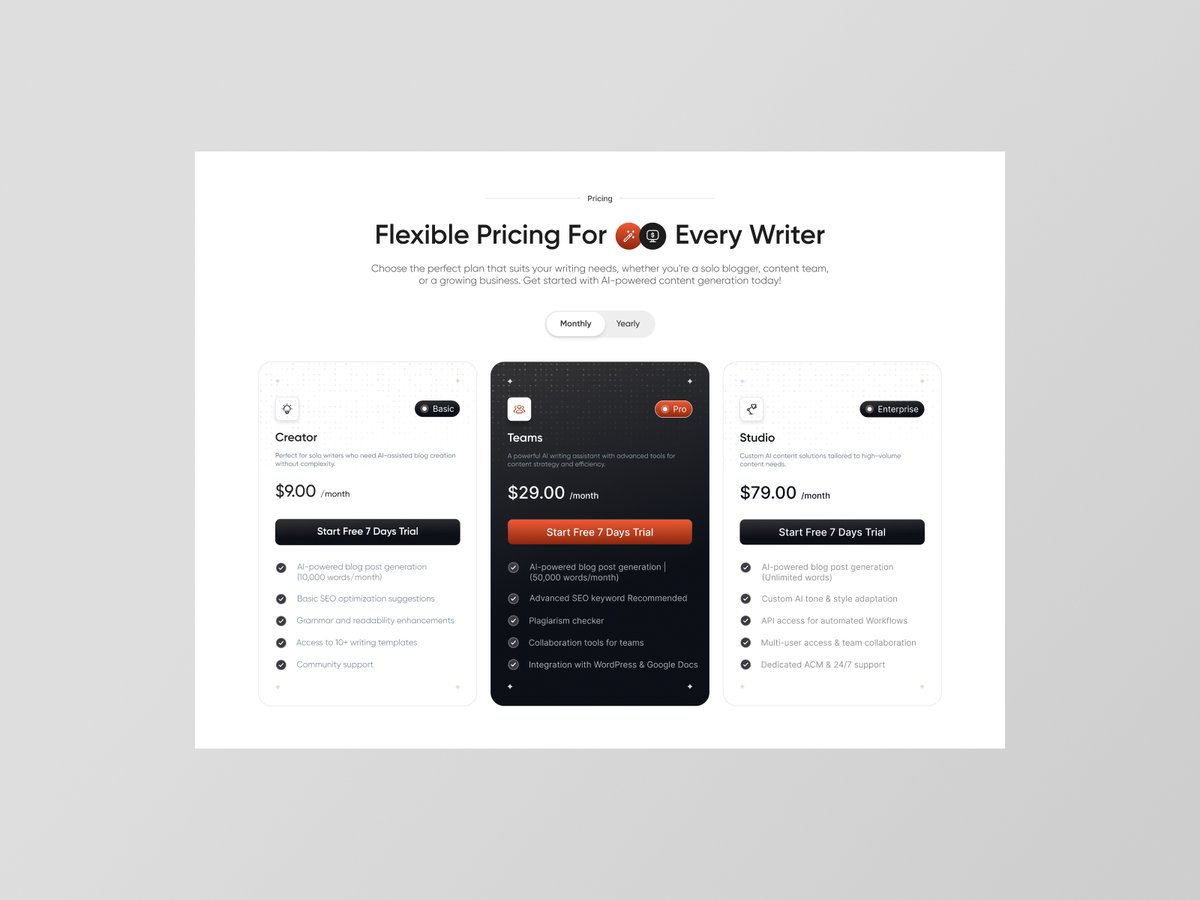 uiux_rahib's tweet image. Flexible Pricing UI Design Component
For Better View :dribbble.com/shots/25703660…
🟢 Open for work
📭 Reach out via mail: uiuxrahib@gmail.com
#uidesign #uicomponent #pricing #blogwriter #USA
#figmadesigner #uk #Ukraine #Germany #belguim #Canada