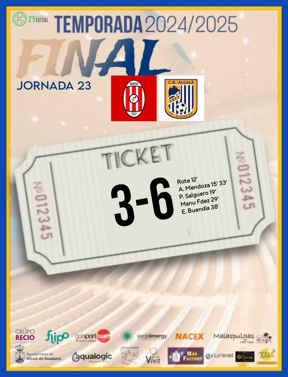 🐲En la tarde de ayer, nos volvimos a reencontrar con la victoria, frente a <a href="/adyocanadarosal/">Cien Vinos ADYO Cañada Rosal FS</a>, en el derbi sevillano.

Triunfo muy importante, en un buen partido de los nuestros, para acercarnos al objetivo.

¡VAMOS ALCALÁ!💪🏼👣

#Socialenergy #Somos41500 #DerbiSevillano #GV2B #J23