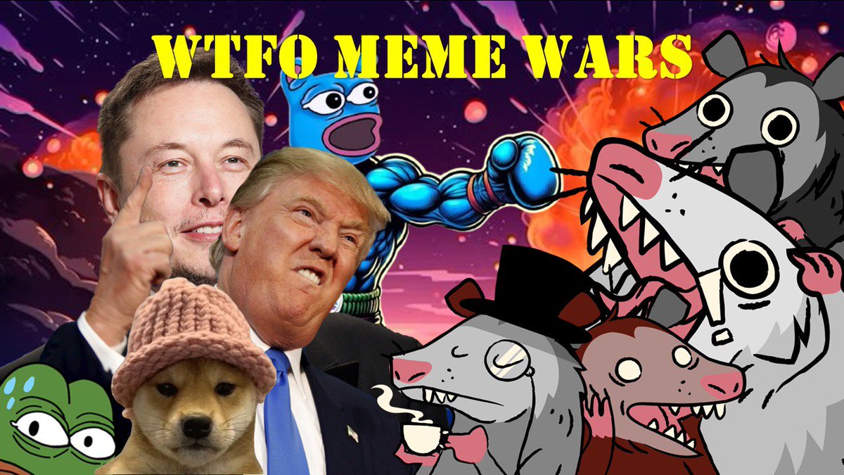 $WTFO Meme&amp;Art Contest!

Hey there artists, meme creators and all who wanna have sone fun and SOL!

WTF Opossum announces the Meme &amp; Art War 4!

Create cool arts, images, memes, videos using our characters and win some SOL!

Start: Now
Ends: 09.03.2025
Winners: 3 winner 0.5 SOL