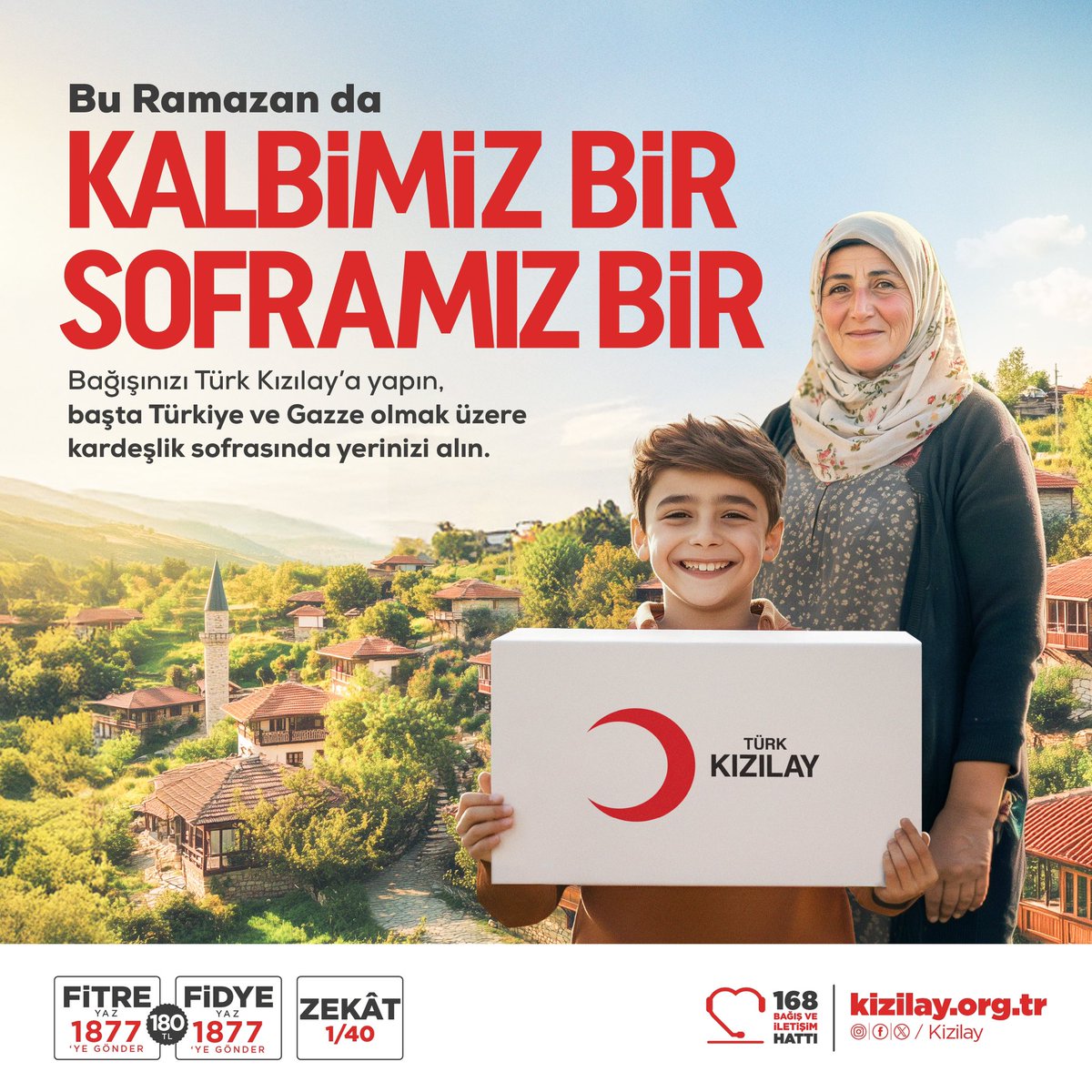 Bu Ramazan da kalbimiz bir, soframız bir! 🌙❤️

Bu mübarek ayda iyiliğe ortak olmak ve sofraları boş bırakmamak senin elinde. İşte destek olabileceğin yollar:👇

🍞 *FİTRE / FİDYE* yazıp
📲 1877'ye göndererek 180 TL bağış yapabilirsin. 

🥣 *AŞEVİ* yazıp
📲2868’e göndererek 20 TL