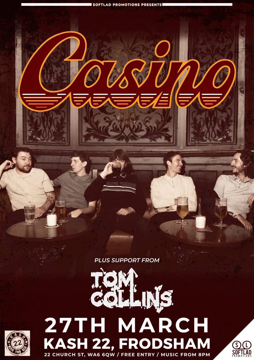 Fancy a FREE Thursday gig? Me and the band will be supporting Casino in Frodsham at the end of the month. Make sure you get down x

Thursday 27th March🗓️
<a href="/kash__22/">kash22</a> 📍
FREE ENTRY