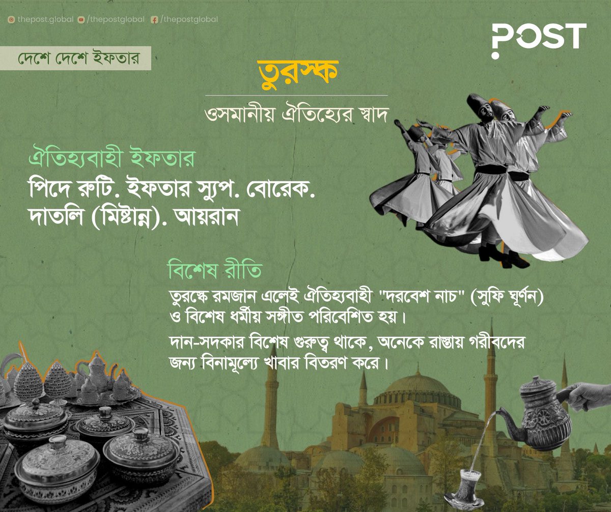 thepost_live's tweet image. তুরস্কে রমজান এলেই ঐতিহ্যবাহী "দরবেশ নাচ" (সুফি ঘূর্ণন) ও বিশেষ ধর্মীয় সঙ্গীত পরিবেশিত হয়

#ifter #turkey #Ramadan #post #ThePost