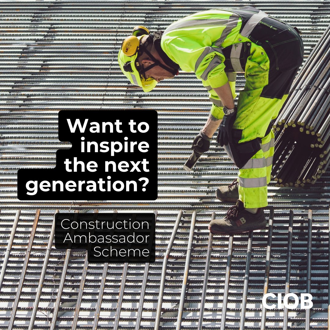 Are you interested in going into schools and colleges to share your experiences in the industry and to support the pipeline of future construction talent? If so, then a CIOB Construction Ambassador role is for you. Discover more at ciob.org/industry/polit…

#ciob#NCW2025