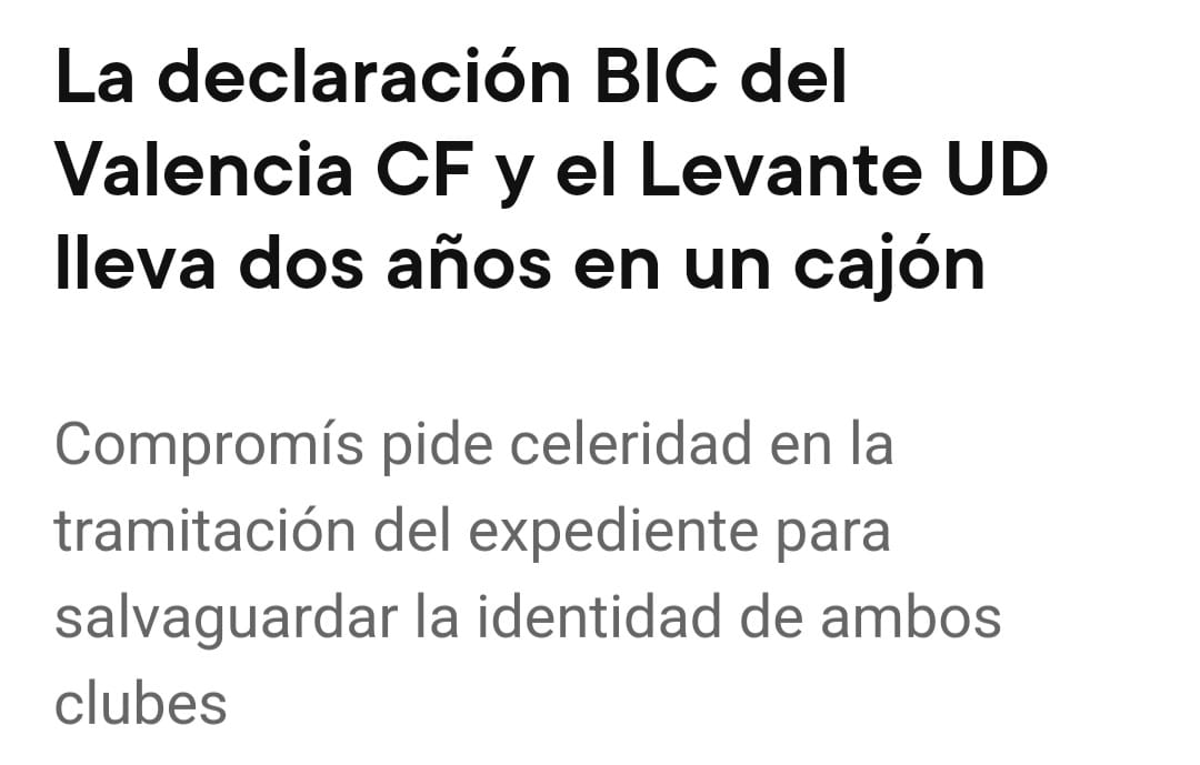 ❌ Despuix de mesos de silenci, despuix d'aprovar les fiches urbanístiques a Peter Lim, Compromís es queixa perque el BIC del VCF i del LUD seguix en un calaix. 

🫵🏼 Ha tingut que arribar la proposta de BRL per a #Mestalla de Decidix  per a que reaccionen (de cara a la galeria,