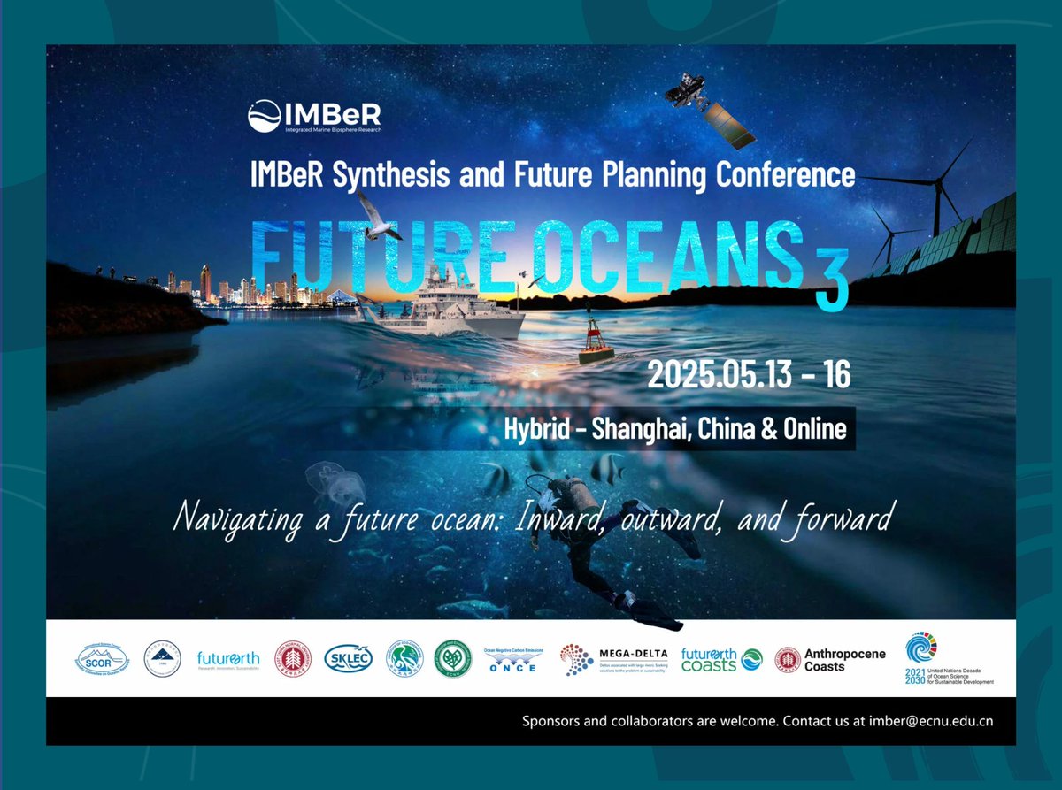 📢 Call for abstracts: Future Oceans3, the <a href="/imber_ipo/">IMBeR</a> Synthesis and Future Planning Conference (13-16 May, Shanghai, China &amp; online), endorsed by the #OceanDecade, is seeking abstracts for its 12 sessions.

🗓️ Deadline: 20 March 2025
👉 More info: ow.ly/GJ9T50V8gVJ