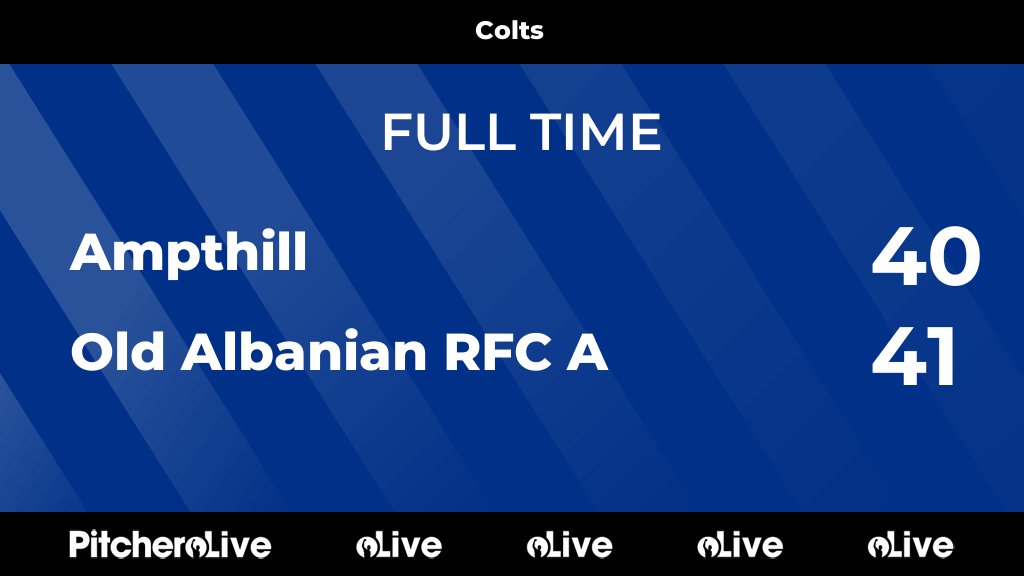 FULL TIME: Ampthill 40 - 41 Old Albanian RFC A
#AMPOLD #Pitchero
oarugby.com/teams/273940/m…