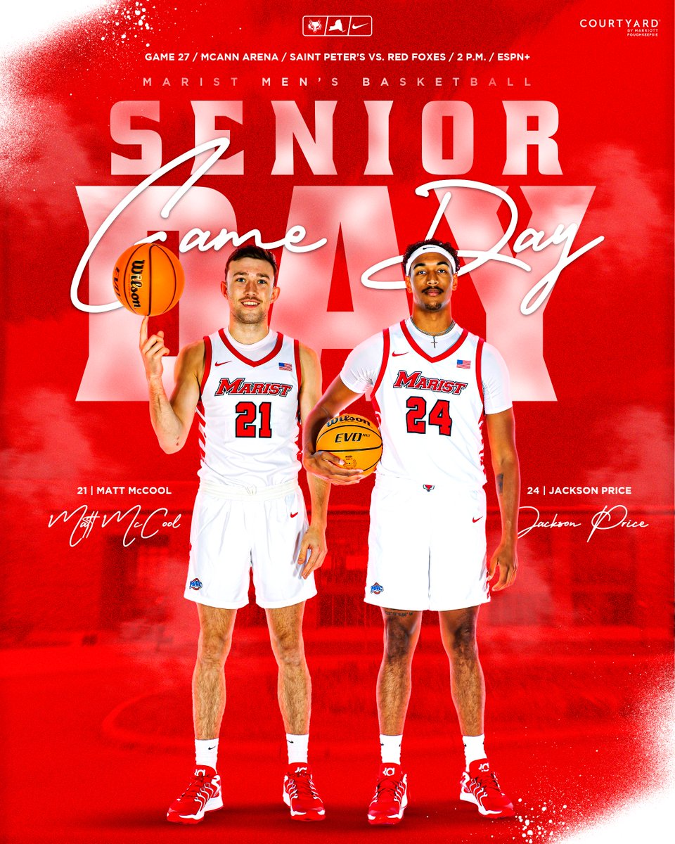 MaristMBB's tweet image. HAPPY SENIOR DAY!!!

Come celebrate our guys before we take on Saint Peter&apos;s at 2 PM!!

#FearlessFoxes 🦊