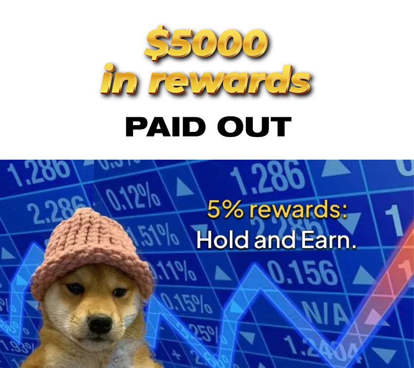 Update: $5K in rewards paid out since launch early last night. Another day, another batch of rewards. Let's go $WIF.|

wQNv43ScejE2PcjBeUoy4J55LhjanzeHD9YQnfnhXXq