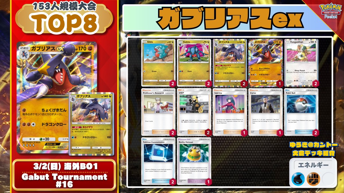 🔥『超克の光』新環境 注目デッキ紹介 🔥 「ガブリアスex」が海外大会