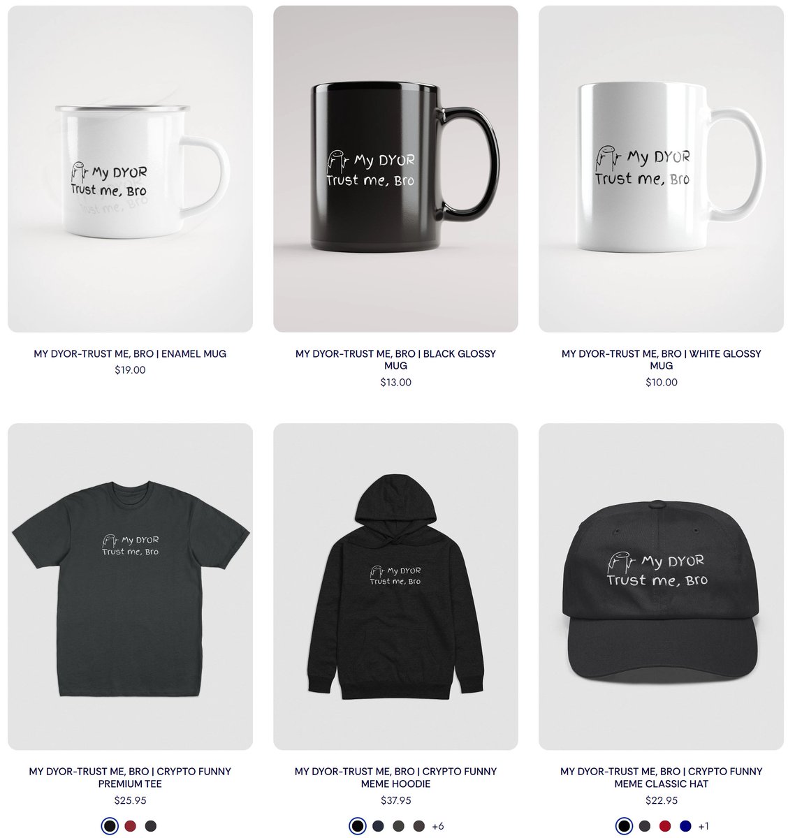 mobiusspot's tweet photo. Trust me, Bro

https://t.co/H6zdZJnhW8

@FourthwallHQ
 😘

#BuildYourBrand2025 
#CRYPTO #CryptoPump #DYOR #DegenVibes #meme #merch #TrustMeBro #CryptoMerch #HODL #NotFinancialAdvice #Embroidery #CryptoTrading #IKnowWhatImDoing https://t.co/ZzfmlQRbbJ