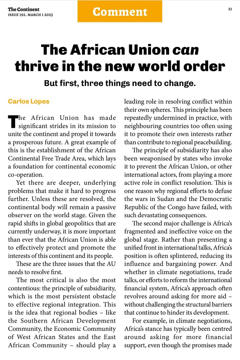 LopesInsights's tweet photo. My take on @_AfricanUnion challenges. @thecontinent_ https://t.co/aXRrPt0BPZ