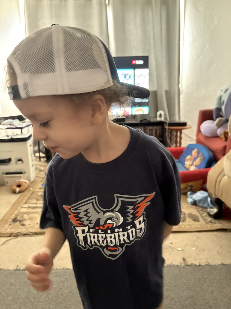 Dora_Lostmymap's tweet photo. “Mommy can I be the @FlintFirebirds yet” 🥹💙 https://t.co/gQQrMBpSB4