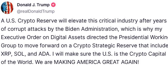 🚨BREAKING: TRUMP MENTIONS CRYPTO RESERVE THAT INCLUDES $XRP. 

LET'S GOOOO!! 🚀🚀🚀