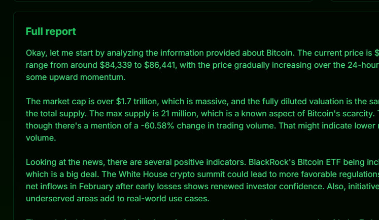 EyeFutureAI's tweet photo. 🟩 Update

Added a “Full report” button in Terminal after the forecast has been issued. 
Now you can see a full and detailed report of the model with justification of TP/SL and predicted price. https://t.co/1TwqmVDQZQ