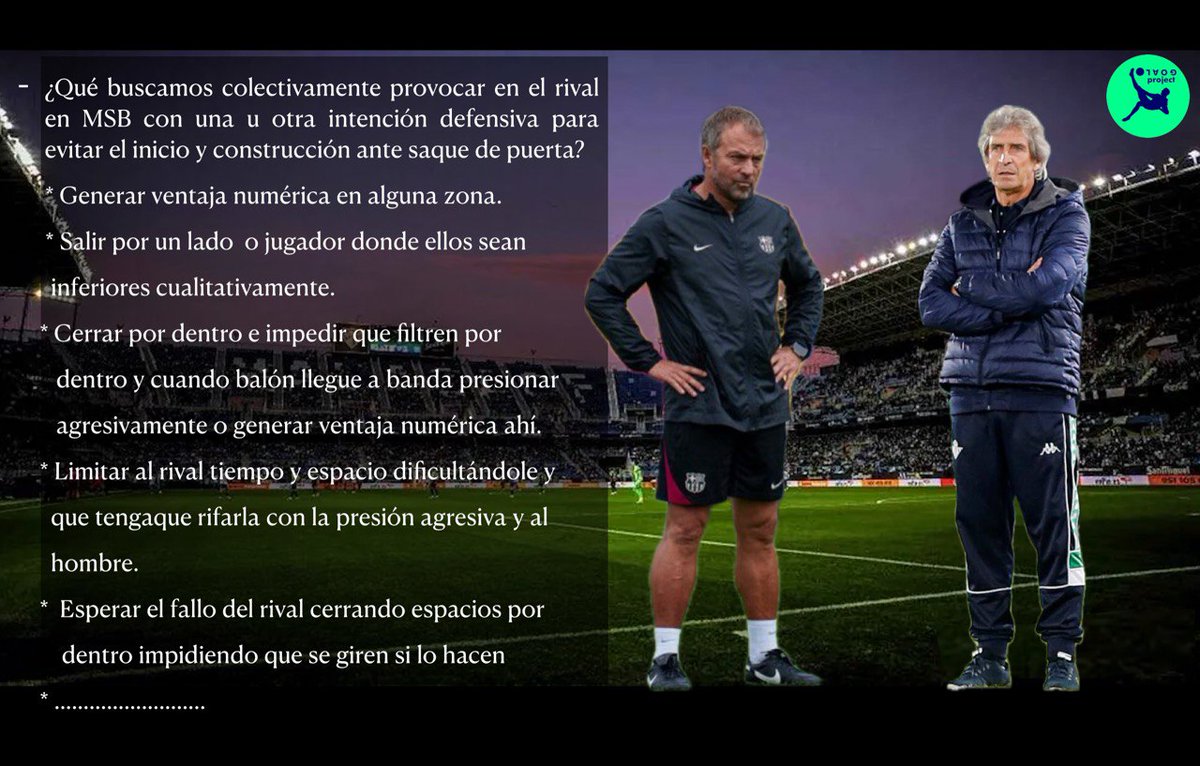 🧵sobre como se disponen algunos equipos en el terreno de juego, con qué intención y como ajustan sus sistemas en Momento sin balón ante saque de puerta del rival.