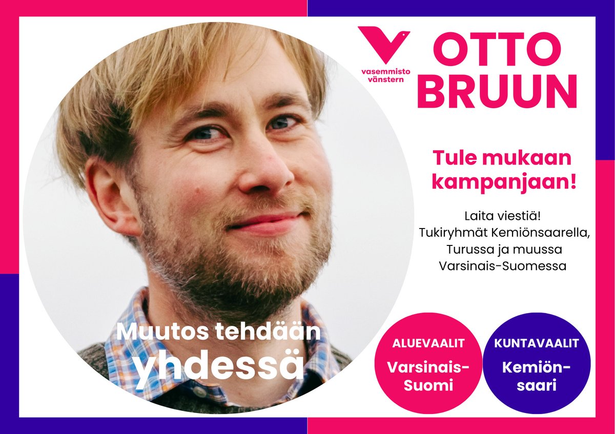 Olen ehdolla aluevaaleissa Varsinais-Suomessa ja kuntavaaleissa Kemiönsaarella. 

#kuntavaalit2025 #kuntavaalit #aluevaalit #aluevaalit2025 

Jos haluat seurata kampanjaani, tee se esim. Blueskyssä, Facebookissa tai Instagramissa. 

facebook.com/profile.php?id…