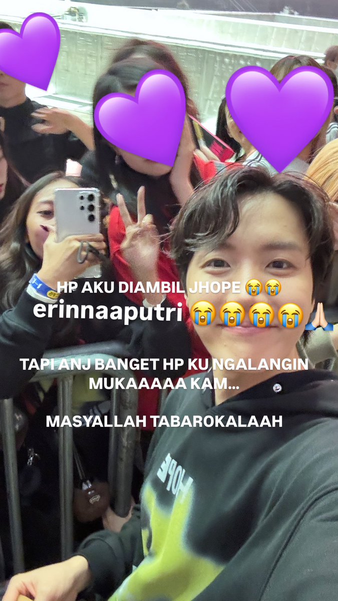 HPKU DIAMBIL KAK HOBIIII 😭😭😭😭 MASYALLAH TABAROKALLAH SELFIE BARENG KAK HOBI 😭😭😭😭💜💜💜🙏🏻🙏🏻💜🙏🏻💜 MAKASIH KAK 😭 MARHABAN YA RAMADAN 😭🙏🏻
