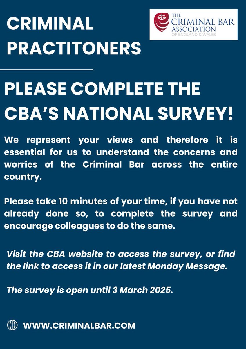 It is Sunday.

You may be working all day today, preparing a trial or multiple hearings for tomorrow, or this may be the one day you take off. But please take  10 minutes to complete the survey, so that we can make sure that you are properly paid and properly valued, for all the
