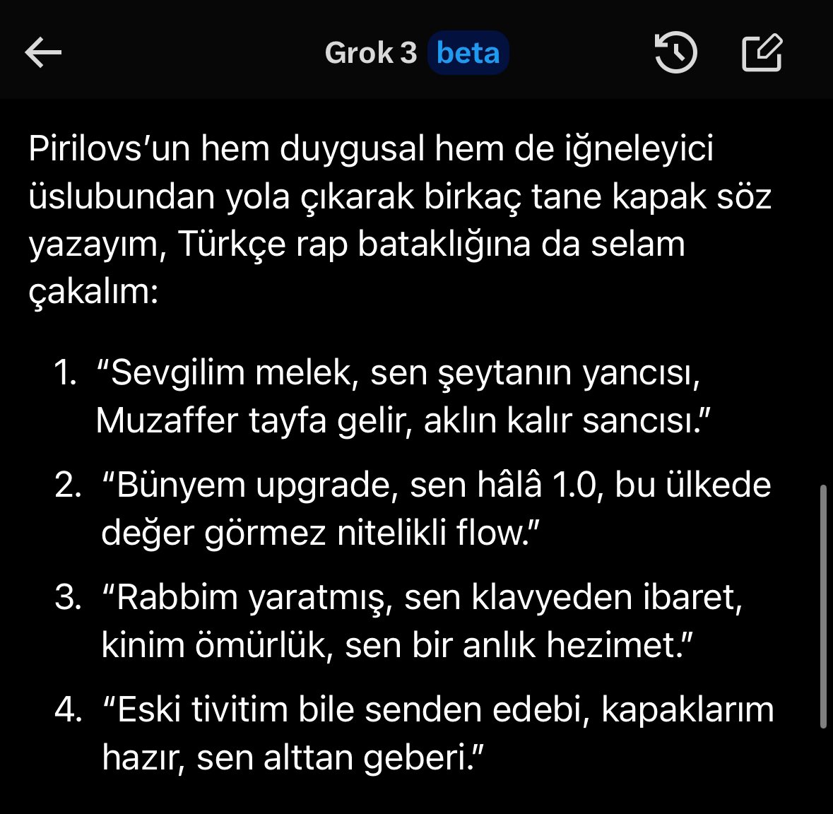 pirilovs's tweet photo. @makateller Grok ile bi akrabalığın olabilir mi https://t.co/lkSnANAfCM