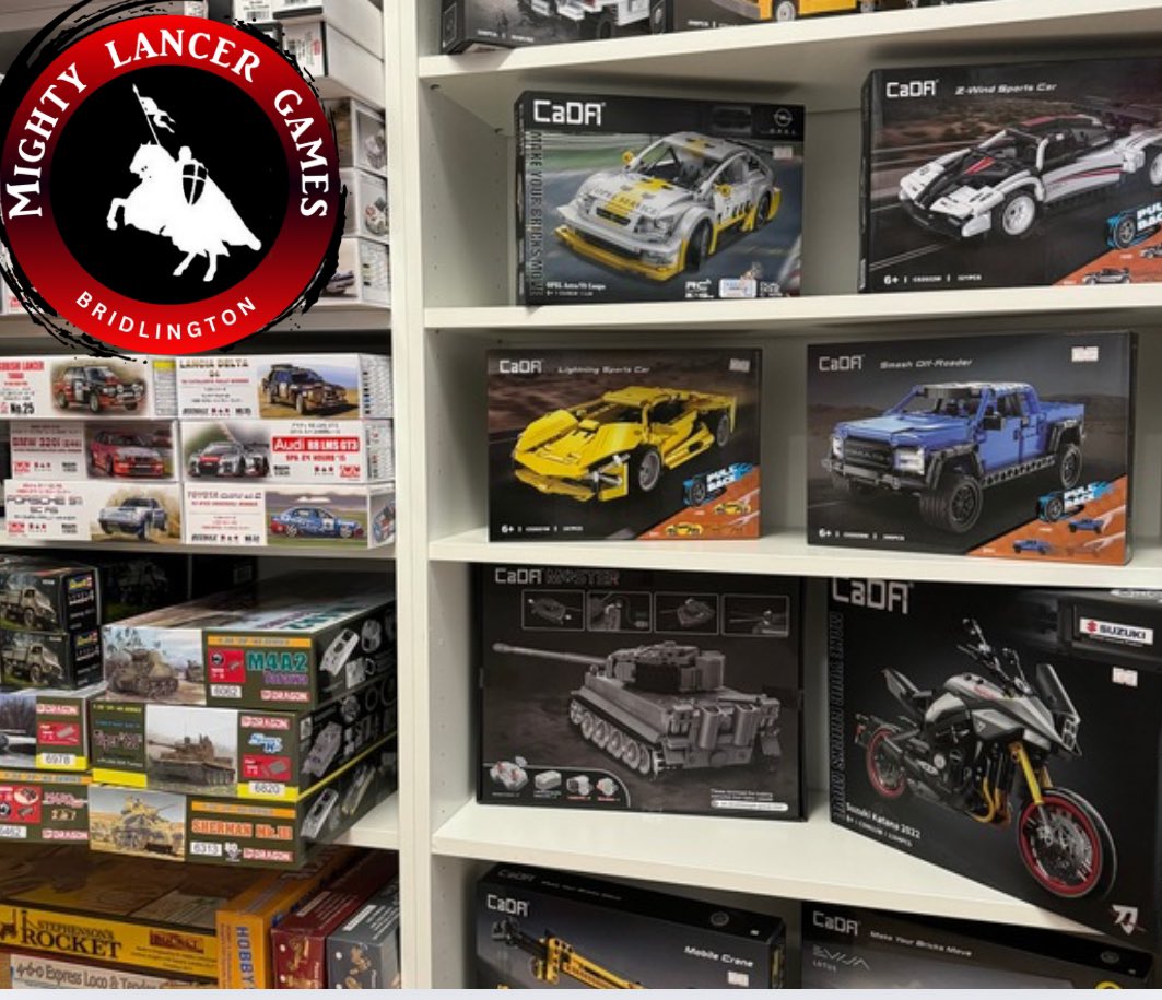 Cada are awesome kits, Lego compatible, great range, remote control, pull back and go, display pieces and fantastic prices. Check them out at Mighty Lancer Games on King Street Bridlington and online 

mightylancergames.co.uk/collections/ca…