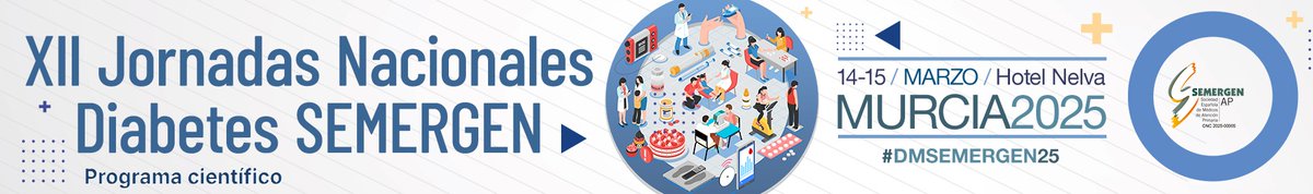 🔎 ¿Quieres saber qué encontrarás en #DMSEMERGEN25?

📖 Programa científico completo:
✔️ Escuela de DM
✔️ Mesas redondas con expertos
✔️ Talleres prácticos
✔️ Escape-Room

📅 14 y 15 de marzo 📍 Murcia

Info➡️: semergen.es/jornadasdiabet…