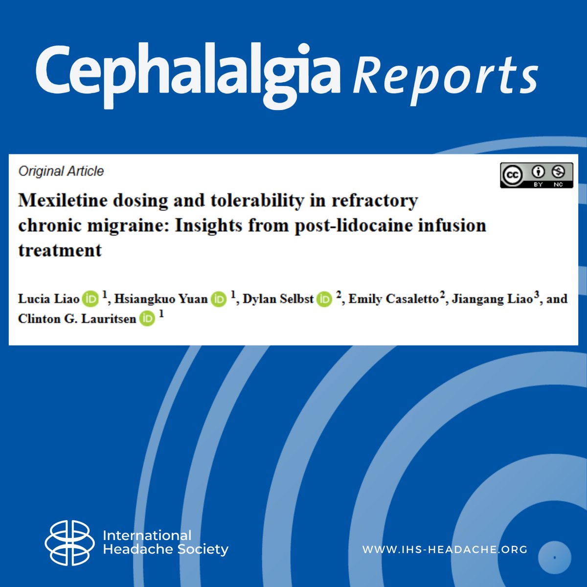 Retrospective chart review examining dosing strategies, tolerability, and clinical outcomes of mexiletine in patients with refractory chronic migraine after intravenous lidocaine administration.
journals.sagepub.com/doi/10.1177/25…
#migraine #headache #brain #pain #neurology #neuroscience