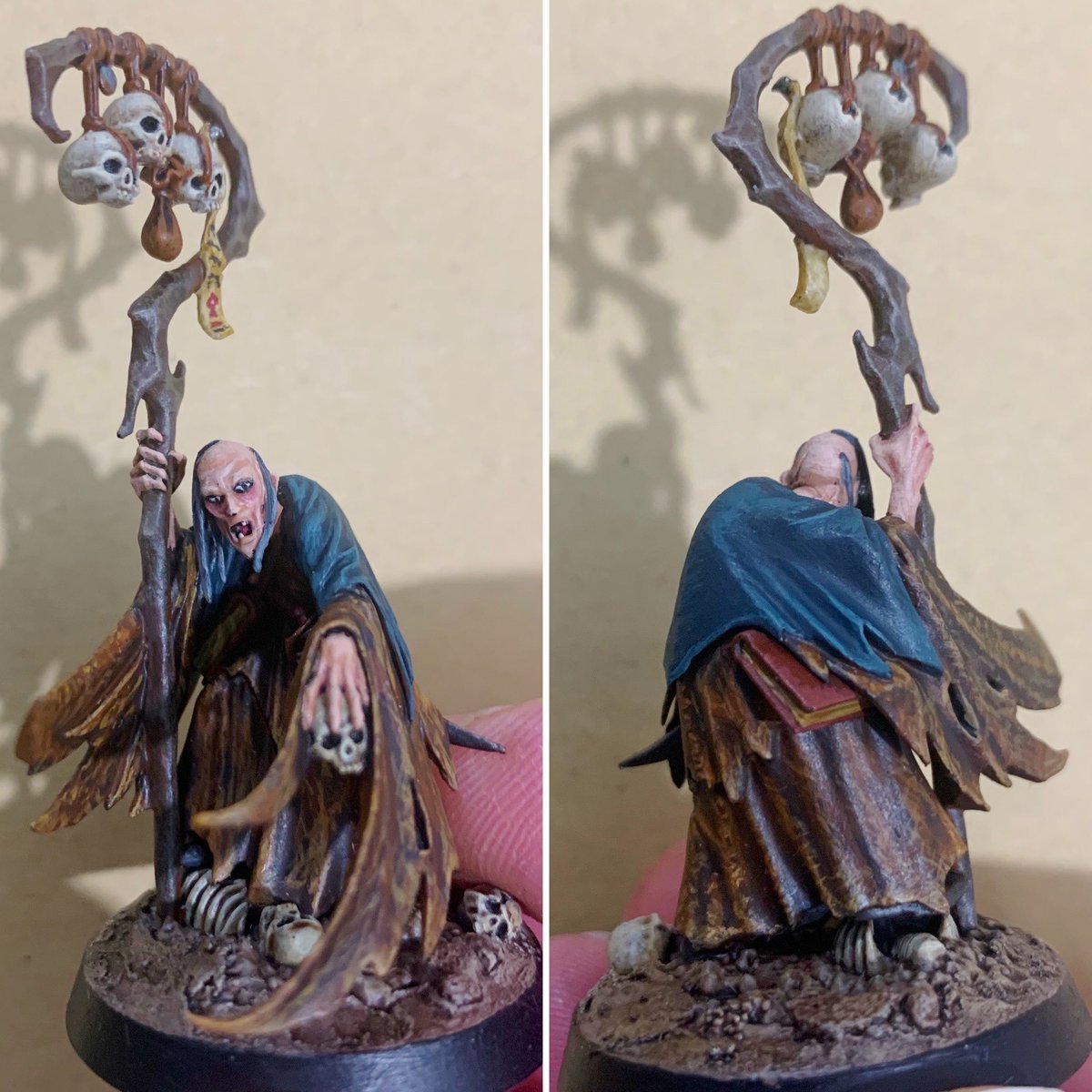 A creepy #Warhammer Necromancer I painted up recently. Using him in my Mordheim gang at the moment. He recently got captured and cost me 45gp to get back 🙄 #Wargaming