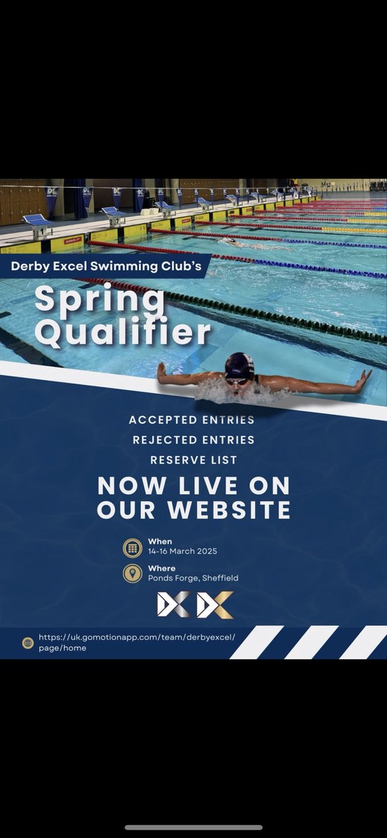Derby Excel Swimming Club💙 (@derbyexcelclub) on Twitter photo Our Spring Qualifier is just Two weeks away and we’re short of officials for all sessions.
Please get in touch with officials@derbyexcel.org.uk with details of what you can offer. Meals, refreshments and parking costs will be provided. <a href="/DerbyExcelPerf/">Derby Excel SC - Performance</a> Our Spring Qualifier is just Two weeks away and we’re short of officials for all sessions.
Please get in touch with officials@derbyexcel.org.uk with details of what you can offer. Meals, refreshments and parking costs will be provided. <a href="/DerbyExcelPerf/">Derby Excel SC - Performance</a>