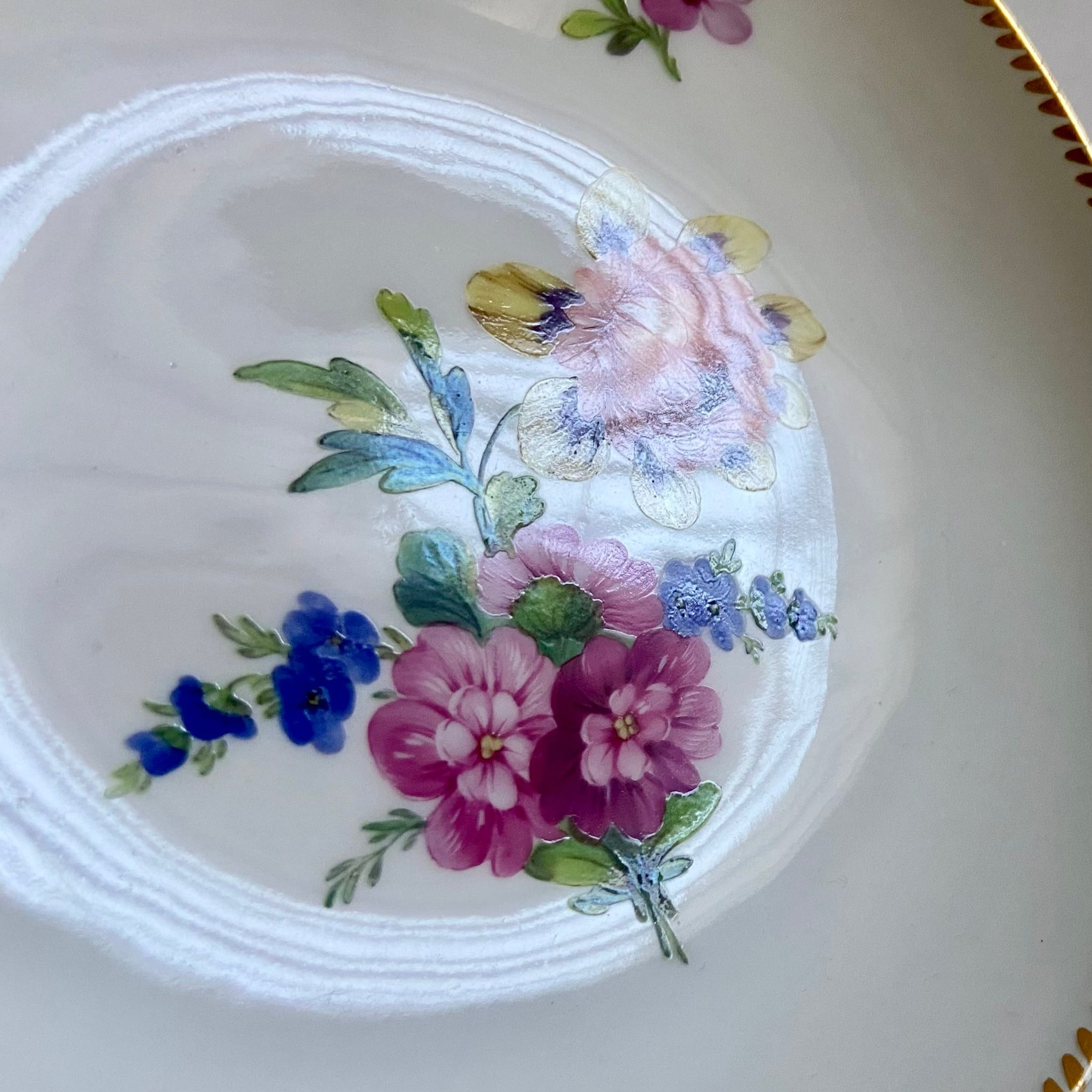KPM ベルリン 透かし プレート 飾り皿 フラワー 花柄 金彩