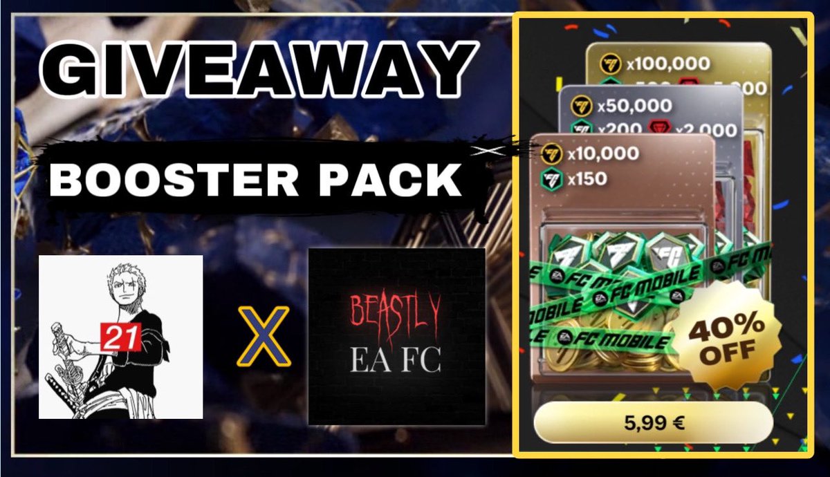 Beastlyeafc's tweet image. BOOSTER PACK GIVEAWAY!!! 🔥🥳✨

To enter:
• Follow @Beastlyeafc  &amp;amp; @21BianconeroYT 
• Subscribe to: youtube.com/@21bianconer0?…
• Like❤️ and repost🔁
• Comment "done"

The winner will be announced on Thursday Night ✅

👉If this does well we will hold a Starpass giveaway…