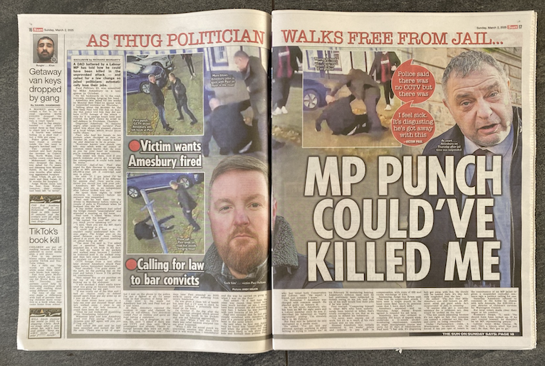 Paul Fellows the victim of thug MP #MikeAmesbury gives his first interview through <a href="/DavidJeffsMedia/">David Jeffs</a> in two shared interviews with The Mail on Sunday and The Sun on Sunday #tellyourstory #publicity #press