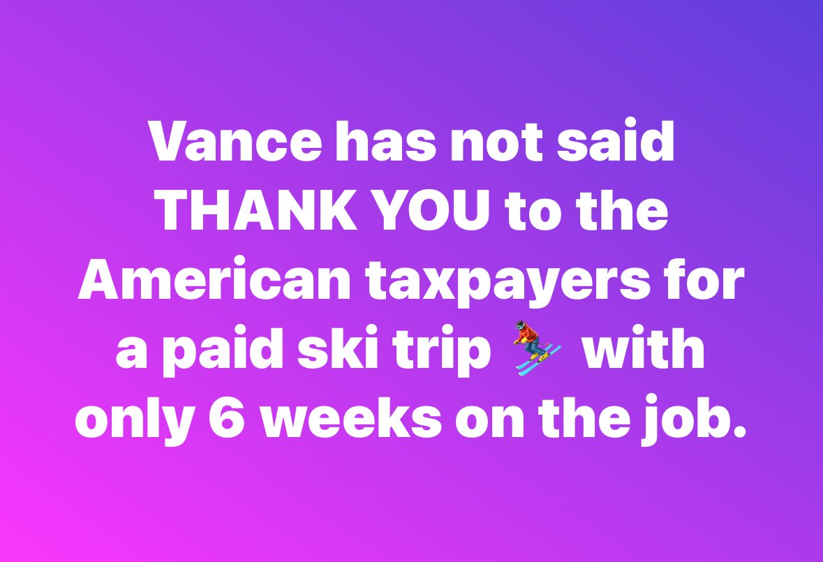 Vance is ungrateful and unappreciative to the American taxpayers.