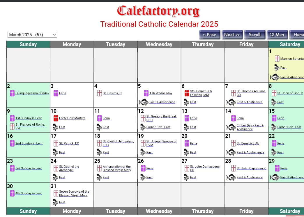 wiergeezy's tweet image. Sunday,  March 2, 2025 AD 
Today is Quinquagesima.
The last Sunday before Lent. 
Traditional Catholic Calendar 
#PiusX #PiusXII 🇻🇦
#Sedevacante 💺