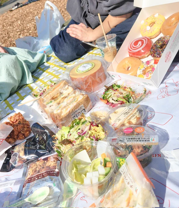 公園着いたらまさかの芝生隔離で赤ランプ回転しかけたけど人工チップ広場で難を逃れました(尻に優しかった)寿司んピクニック昼の回と夜の部一日中全力笑顔固定で顔パッキパキだわ 