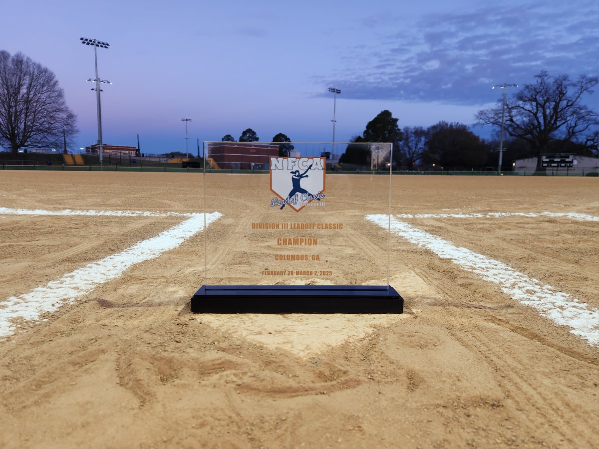 NFCAorg's tweet image. Good morning from Columbus, Ga.!   

It&apos;s a great day to 👑 our 2025 NFCA Division III Leadoff Classic champion! 🥎🏆

Tournament Central, tickets and more: bit.ly/41chWMr

#NFCALeadoffClassics