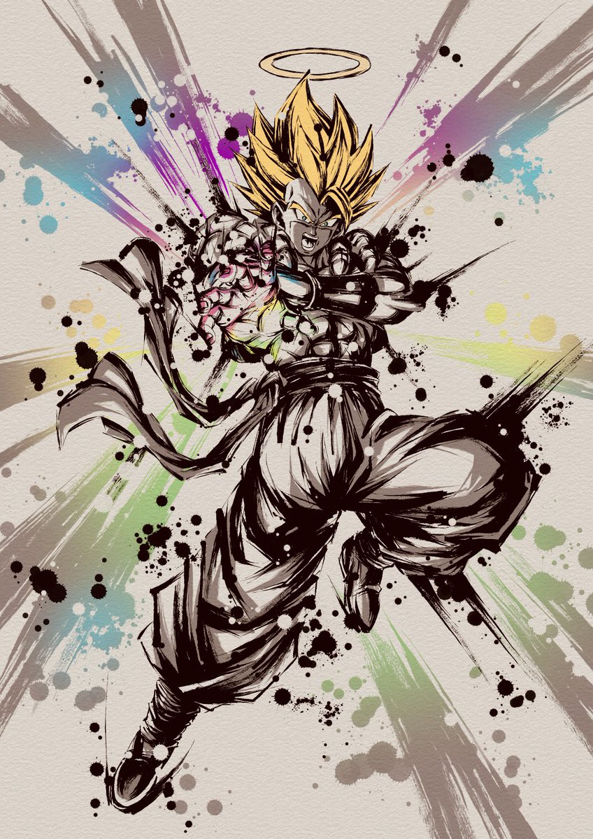 spmjg7's tweet image. リクエスト第2弾
 #ドッカンバトル10周年 
#ドッカンバトル
 #ゴジータ
 #模写