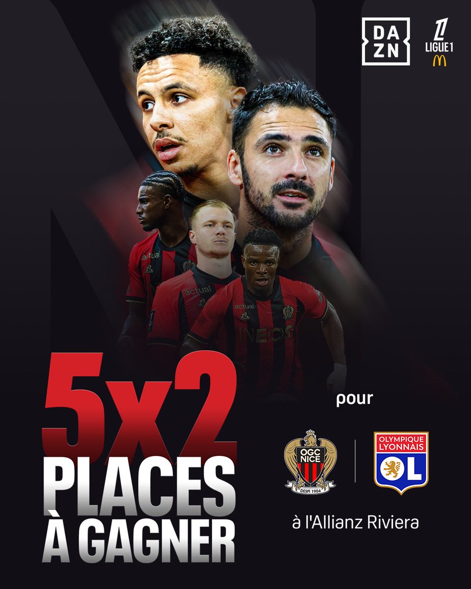 DAZN_FR's tweet image. 🚨 | 𝗝𝗲𝘂 𝗖𝗼𝗻𝗰𝗼𝘂𝗿𝘀 ! 𝗧𝗲𝗻𝘁𝗲𝘇 𝗱𝗲 𝗿𝗲𝗺𝗽𝗼𝗿𝘁𝗲𝗿 𝟱𝘅𝟮 𝗽𝗹𝗮𝗰𝗲𝘀 𝗽𝗼𝘂𝗿 𝗹𝗮 𝗿𝗲𝗻𝗰𝗼𝗻𝘁𝗿𝗲 @ogcnice - @OL 𝗾𝘂𝗶 𝗮𝘂𝗿𝗮 𝗹𝗶𝗲𝘂 𝗹𝗲 𝗱𝗶𝗺𝗮𝗻𝗰𝗵𝗲 𝟵 𝗺𝗮𝗿𝘀 𝗮̀ 𝟮𝟬𝗵𝟰𝟱. 🎟 @Ligue1

Pour participer : 

- ⁠ RT et Like ce tweet. 👈
-…