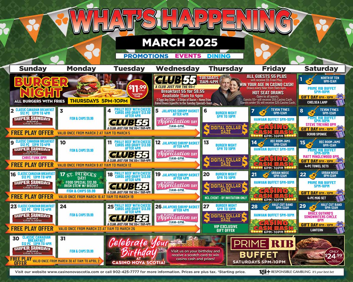 📅 Check out our March Calendar! 🎉

Exciting events, live entertainment, and special promotions all month long!