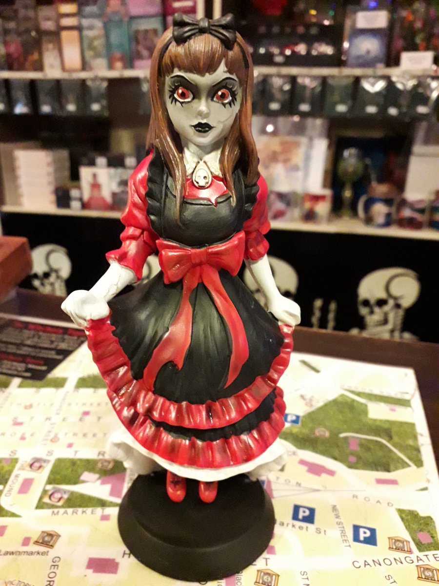 Just  arrived, and doesn't she look lovely! A Haunted Doll. Available from  our wee shop at 84 West Bow (Victoria Street) Edinburgh.