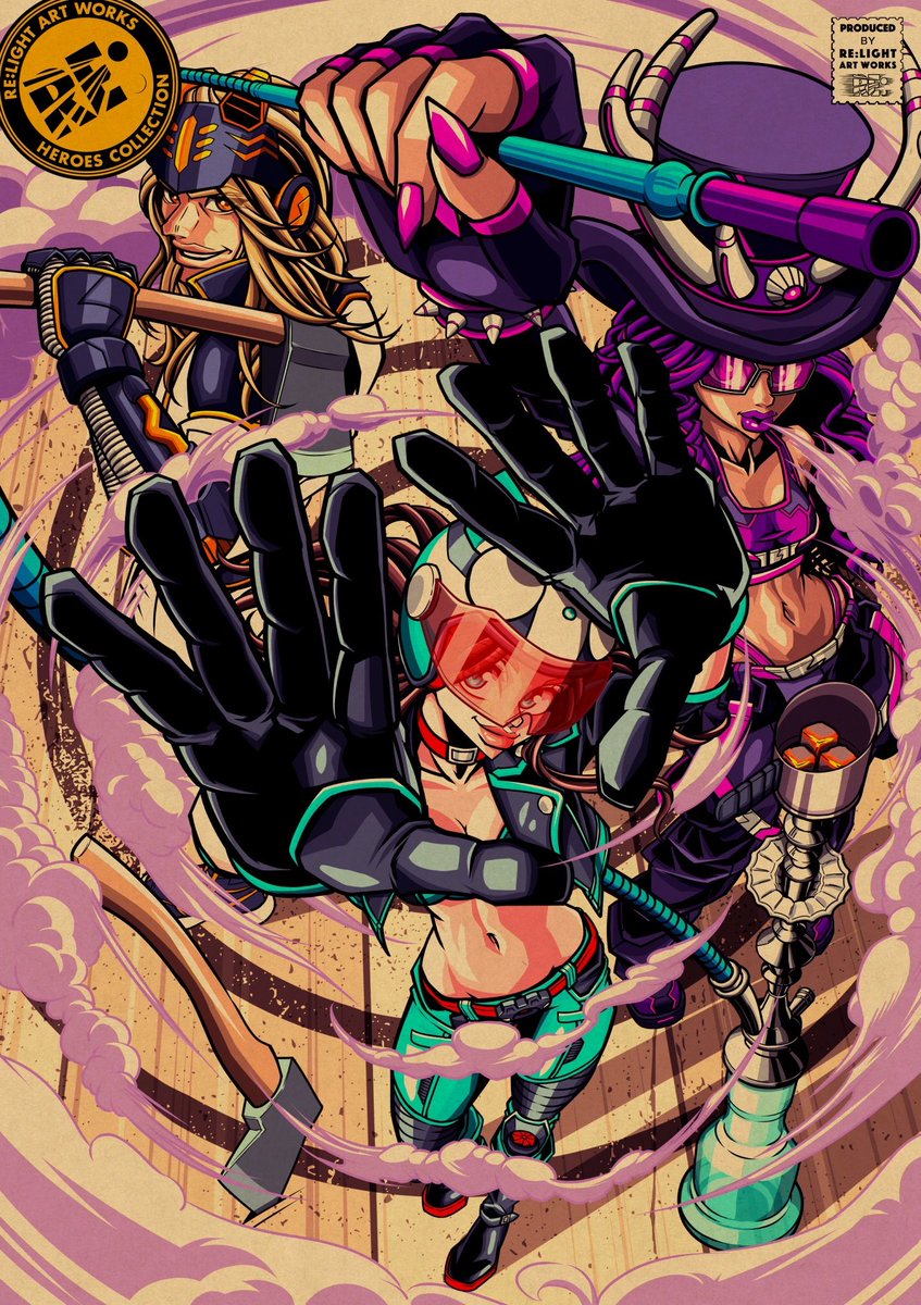 お久しぶりのヒロコレアート
ロゴ版と通常版
今回の主役はフーカとライガとイナ🌪️⚡️⚡️
この3人のコラボシーシャ&amp;ドリンクもあるよ！🍹

Axe Shisha Cafe様（<a href="/CafeAxe/">神田Axe Shisha Cafe "A×S"（斧投げ、シーシャ）</a> ）にご協力頂いてキャラをイメージした味とビジュアルと香りに仕上げて貰いました！

自分も頂きましたがどの商品も美味しいです😋