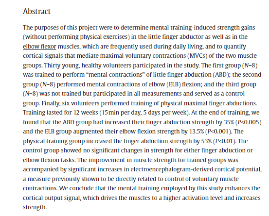 They don't tell you this, but you can literally get stronger by imagining being stronger.