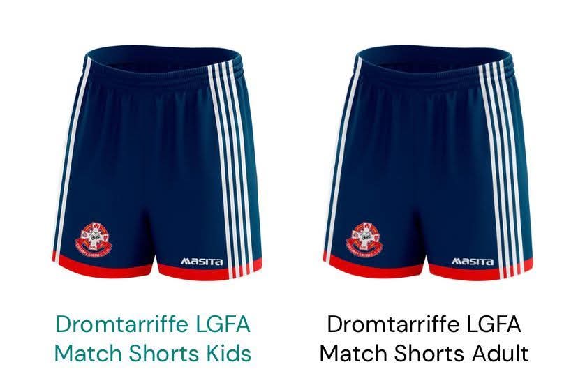 **Club Shorts**
Hi all. We can place a bulk order for Masita club shorts
Short sizes up to and including 28” are €14
Short sizes 30” and over are €17.30
Payment can be made either by Revolut to @margarbz8 0876473811 messaging me the name, amount and size by 9th March