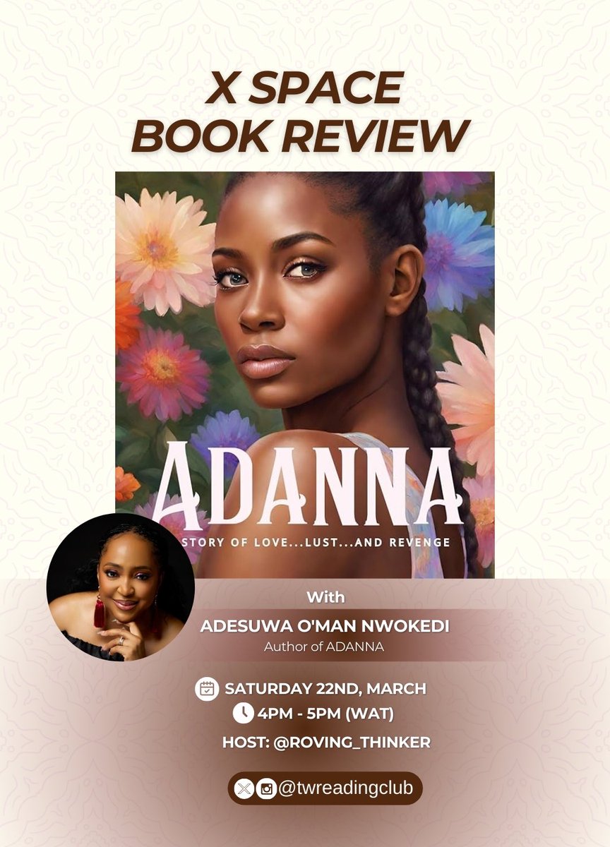 twreadingclub's tweet photo. SYNOPSIS

The beautiful Adanna is married off to a man three times her senior. After enduring two decades of abuse, she and the rest of the household awaken to the murder of her husband, Chief Arinze Nsofor.

The question on everybody’s mind is “Who killed Chief?” https://t.co/2SzFXewgKv