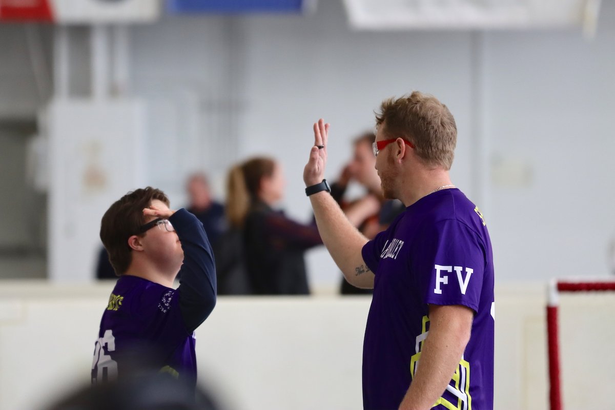 SOCTconnecticut's tweet photo. Floorball is a new sport making its debut at Winter Games this year. It's fast-paced, action-packed & super exciting! Floorball competition is taking place at the @prattandwhitney Hanger throughout the weekend! #soct #soctgames https://t.co/wsDuveixJJ
