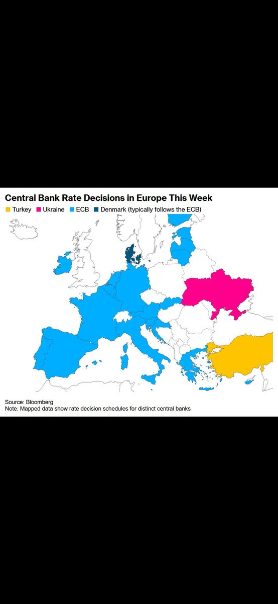 Central Bank rate decisions next week:

European Central Bank is expected to cut rates by 0.25%, down to 2.50%, marking the 6th reduction since June 2024.

We have also Turkey, Denmark and Ukraine on the schedule.
USA will follow soon enough in my opinion! #crypto #bullish