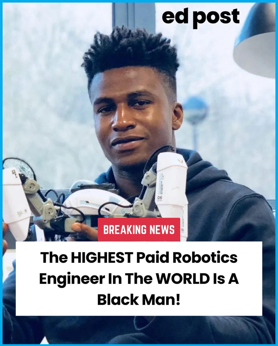 janettesouliere's tweet photo. Meet #SilasAdekunle - the highest-paid robotics engineer in the world & a Black man proving that brilliance knows no bounds. This Nigerian-born inventor & entrepreneur is making history with his creation, #MekaMon, the worldโs first intelligent gaming robot that revolutionized gaming by blending robotics, augmented reality & innovation.
He cofounded Reach Robotics, raising $12M USD & employing around 65 people & struck a game changing deal w/ @Apple in 2018 to sell MekaMon in the US & UK.
After Reach Robotics closed in 2019, Silas pivoted to empower the next generation of tech innovators in Africa, co-founding Awarri to promote AI & robotics & launching R.I. to develop cloud solutions for managing robots & IoT devices.
Silas is a pioneer & game changer, recognized as one of the Financial Timesโ โTop 100 Minority Ethnic Leaders in Technologyโ & on Forbesโ 30 Under 30 Europe list.
@SilasAdekunle
#BlackTechExcellence #InnovationInTech #Robotics #RoboticsRevolution #STEMLeaders #TechMogul #GameChanger #AIInAfrica #FutureOfTech #InspiringInnovation
Source: @EdPosts